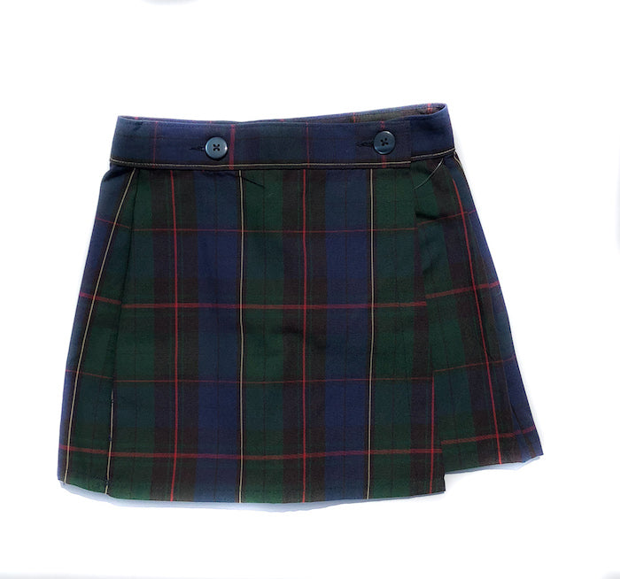 Plaid Button Front Skort