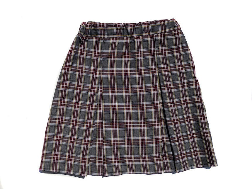 Box Pleat Plaid Skirt