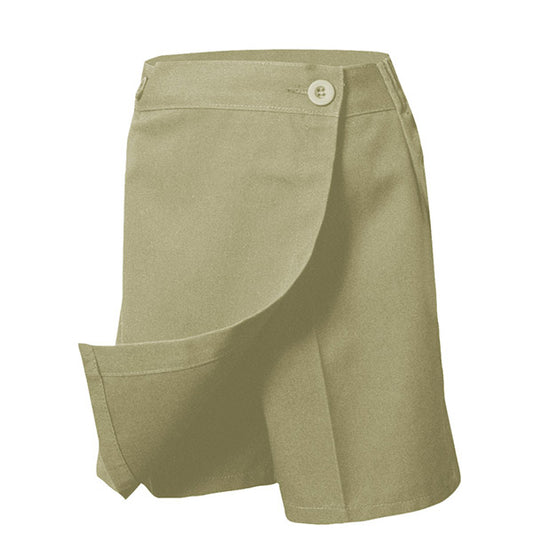 Khaki and Black Button Front Skort - Ridgefield Christian School