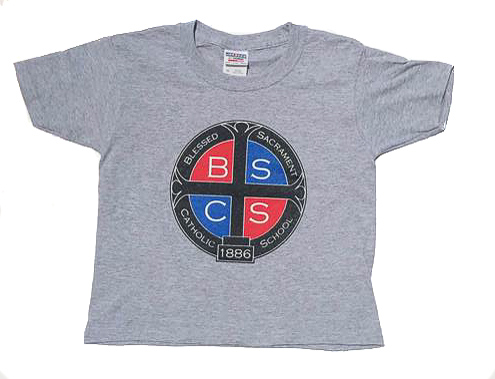 Adult Short Sleeve T-Shirt With Blessed Sacrament Logo
