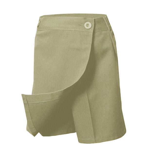 Button Front Khaki Skort