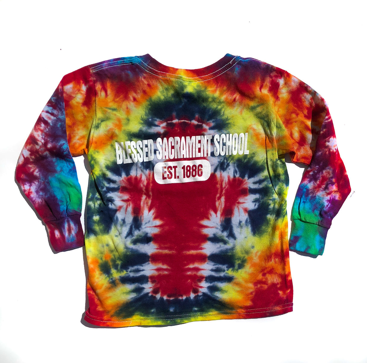 Adult Long Sleeve Cross Tie DyeTee