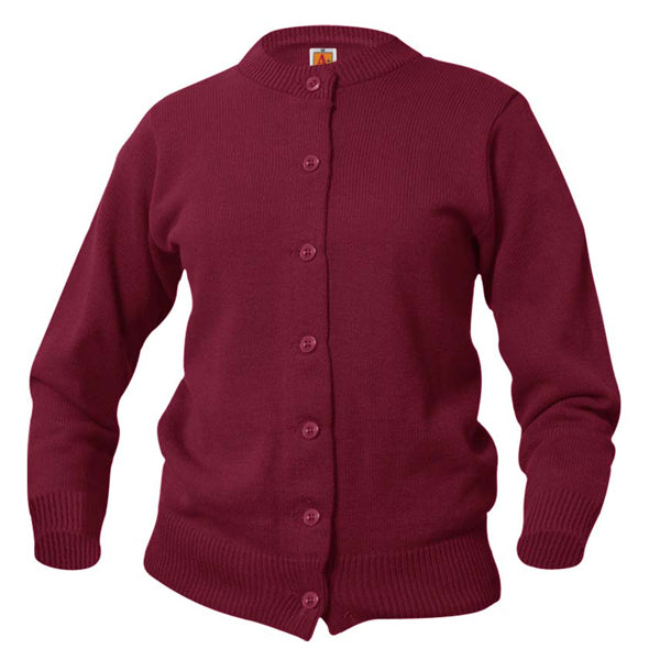 Adult Girls Crewneck Cardigan
