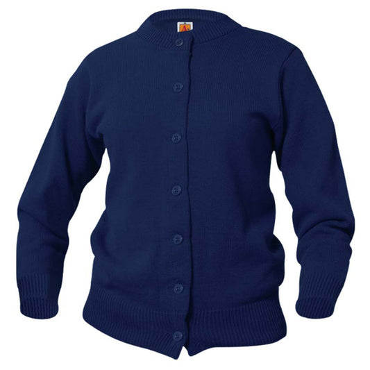 Youth Crewneck Cardigan With Episcopal Collegiate School Logo