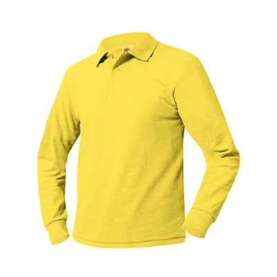 Adult Long Sleeve Pique Polo With Johnson's Montessori School Logo