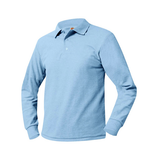 Adult Long Sleeve Pique Polo With Lighthouse Christian Academy Logo
