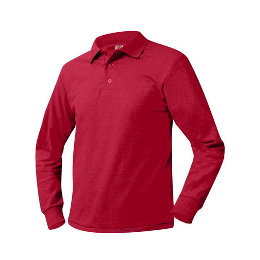 Adult Long Sleeve Smooth Polo With Lighthouse Christian Academy Logo