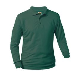 Youth Long Sleeve Smooth Polo With Lighthouse Christian Academy Logo