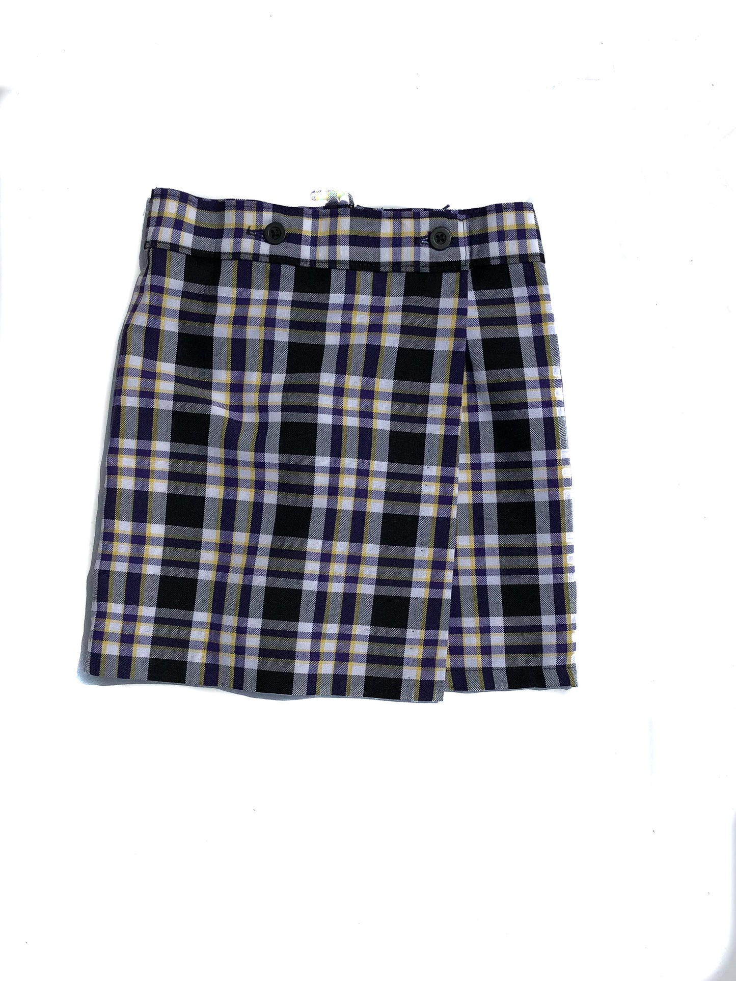 Plaid Button Front Skort