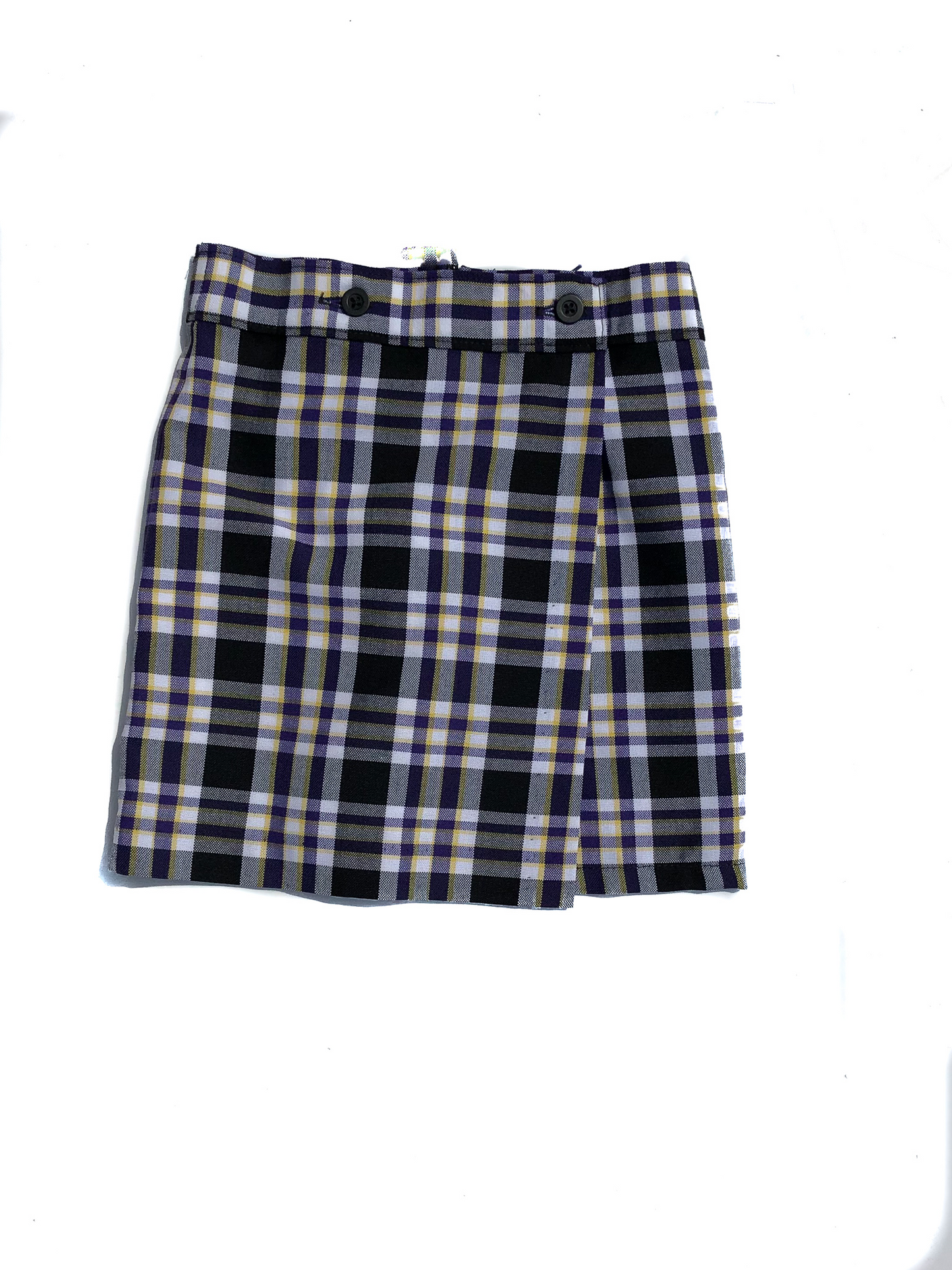 Plaid Button Front Skort