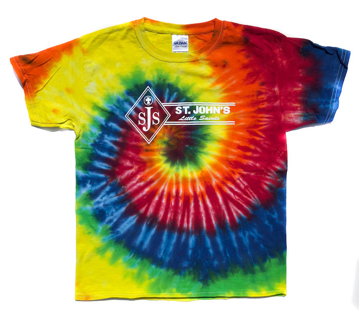 Youth Short Sleeve Tie Dye Tee With St. John Logo
