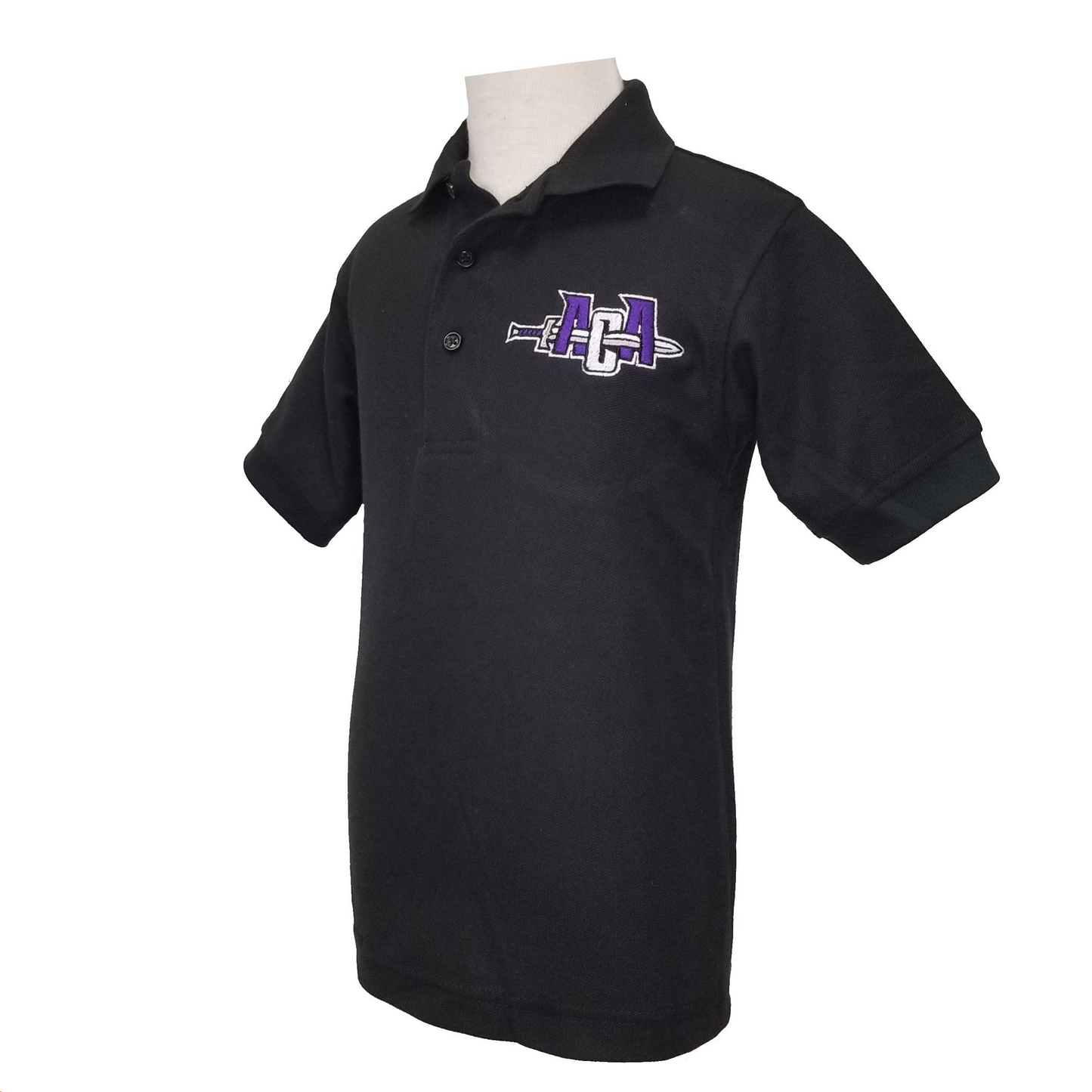 Youth Short Sleeve Pique Polo with Arkansas Christian Academy NEW Logo