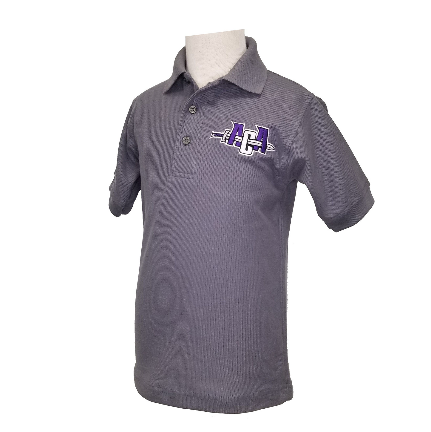 Youth Short Sleeve Pique Polo with Arkansas Christian Academy NEW Logo