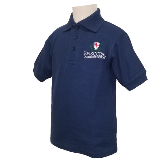 Adult Short Sleeve Polo With Episcopal Collegiate School Logo