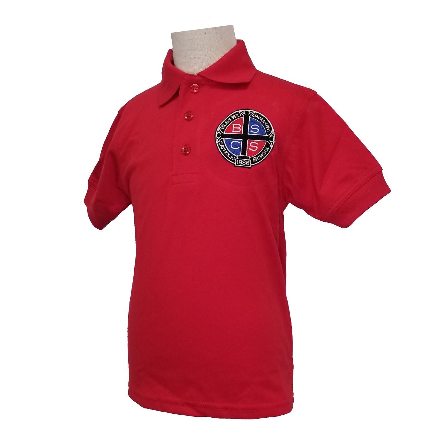 Adult Short Sleeve Smooth Polo With Blessed Sacrament Logo
