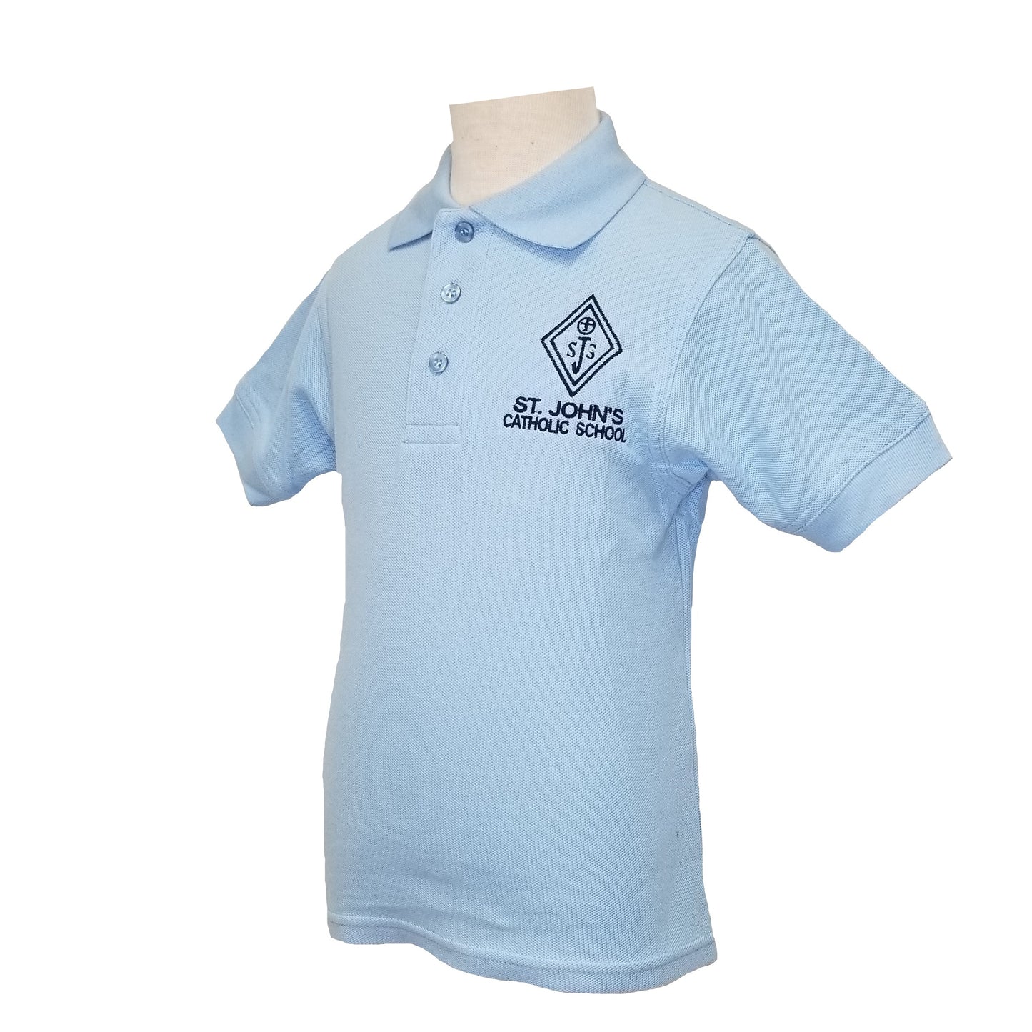 Youth Short Sleeve Pique Polo With St. John Logo