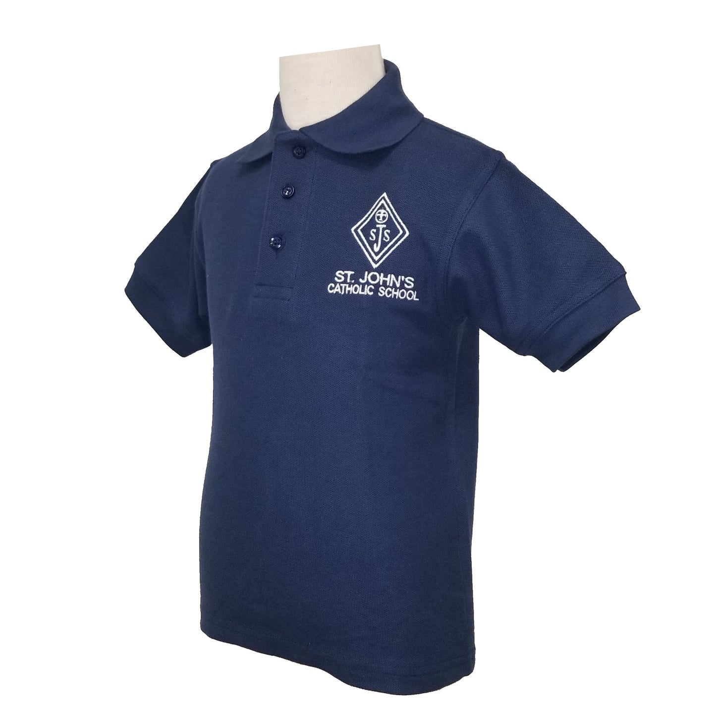 Youth Short Sleeve Pique Polo With St. John Logo