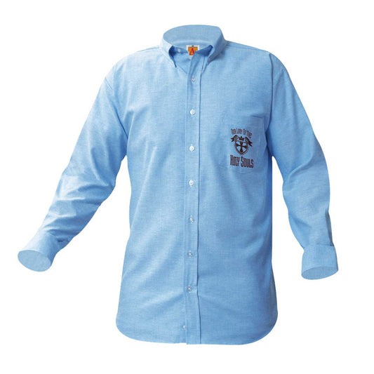Long Sleeved Boys Oxford With Holy Souls Logo
