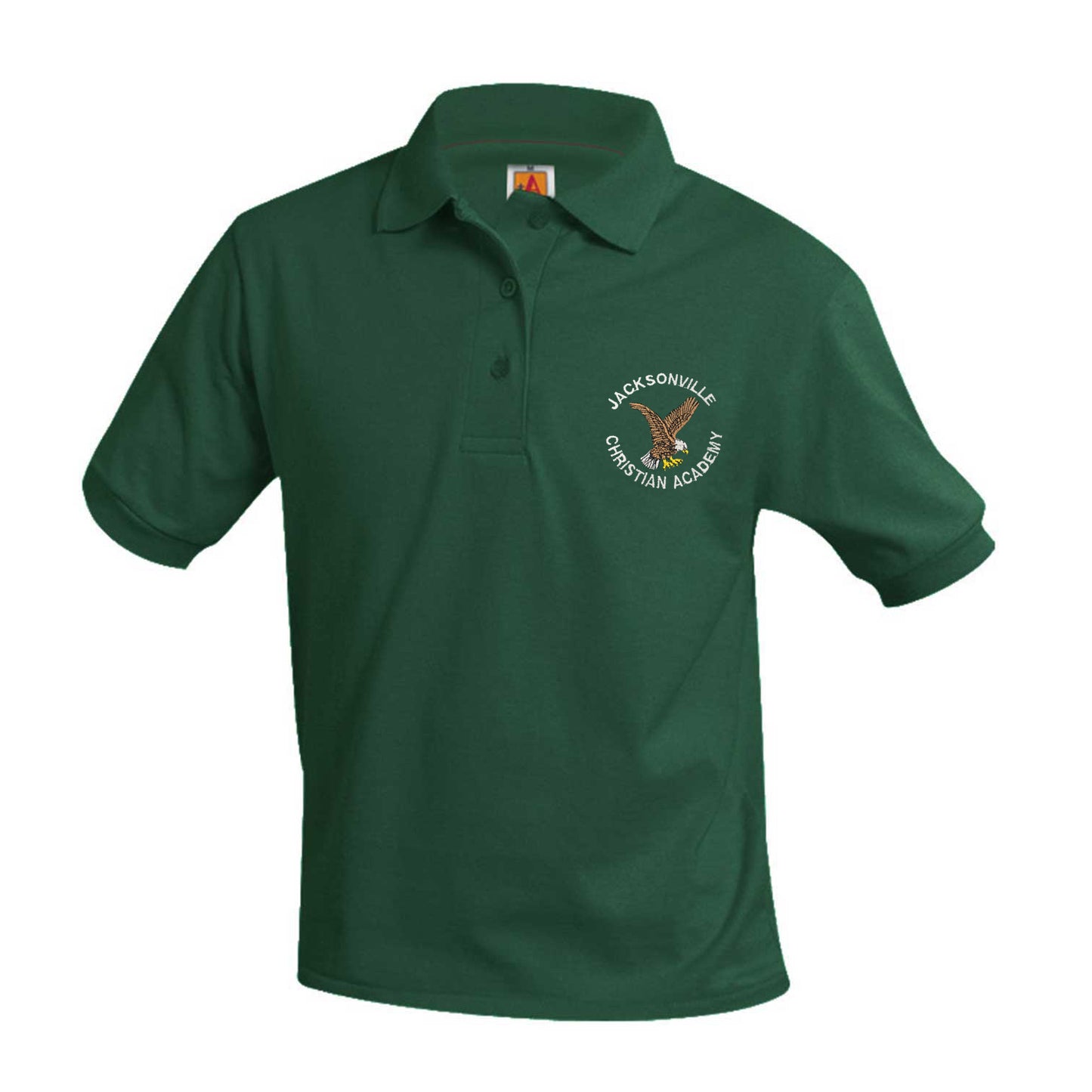 Youth Short Sleeve Smooth Polo With Jacksonville Christian Logo