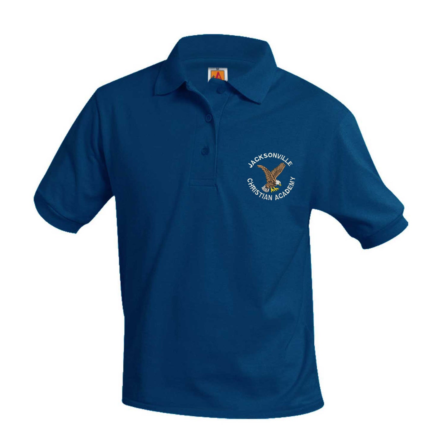 Adult Short Sleeve Smooth Polo With Jacksonville Christian Logo