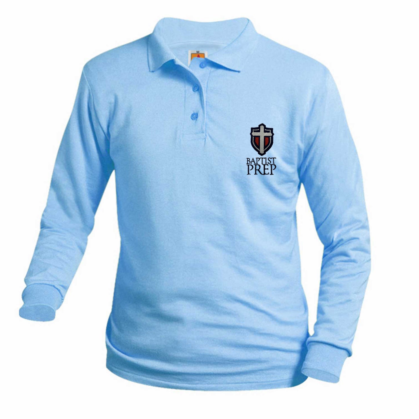 Adult Long Sleeve Smooth Polo With Baprist Prep Logo
