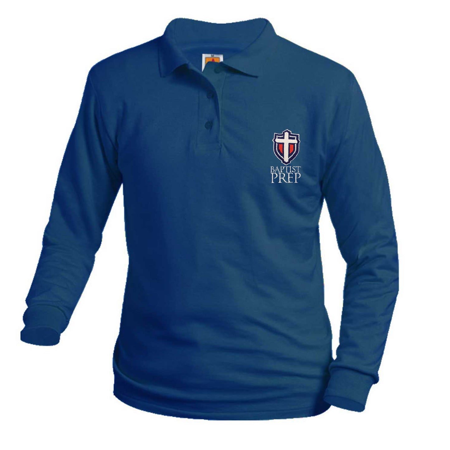 Youth Long Sleeve Smooth Polo With Baprist Prep Logo