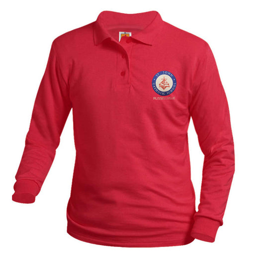 Youth Long Sleeve Smooth Polo With St. John's Logo