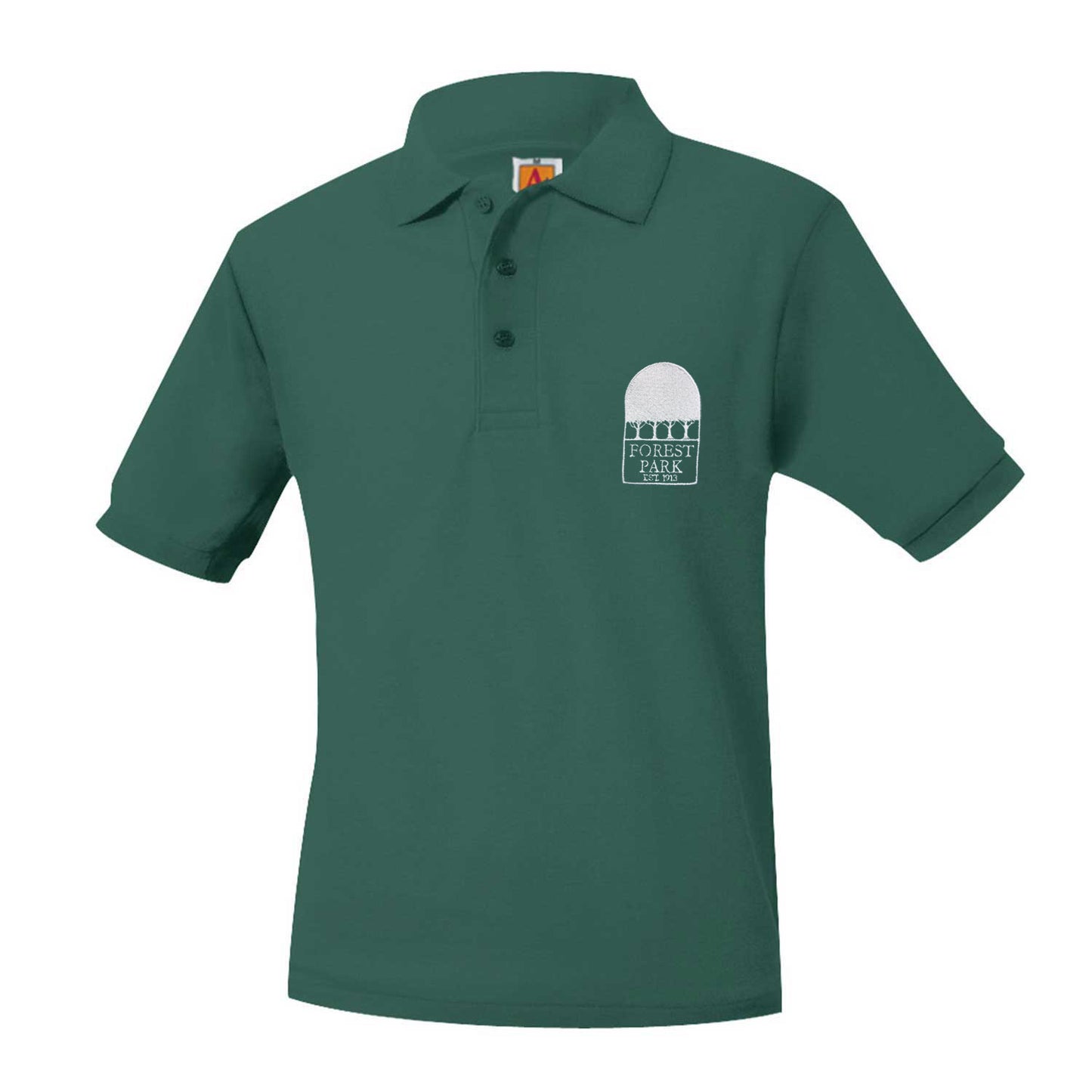Youth Short Sleeve Pique Polo With Forest Park Logo