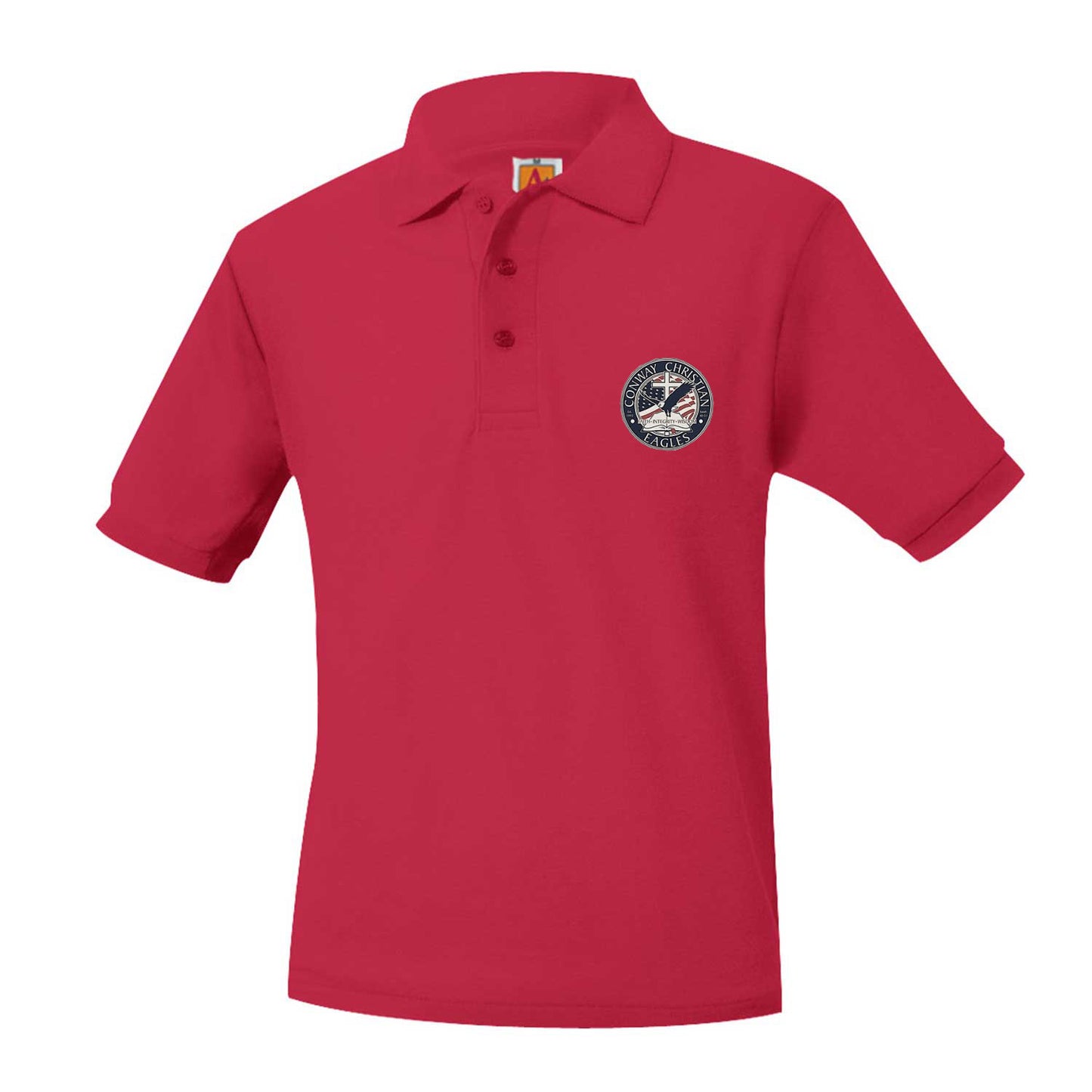Adult Short Sleeve Smooth Polo With Conway Christian School Logo