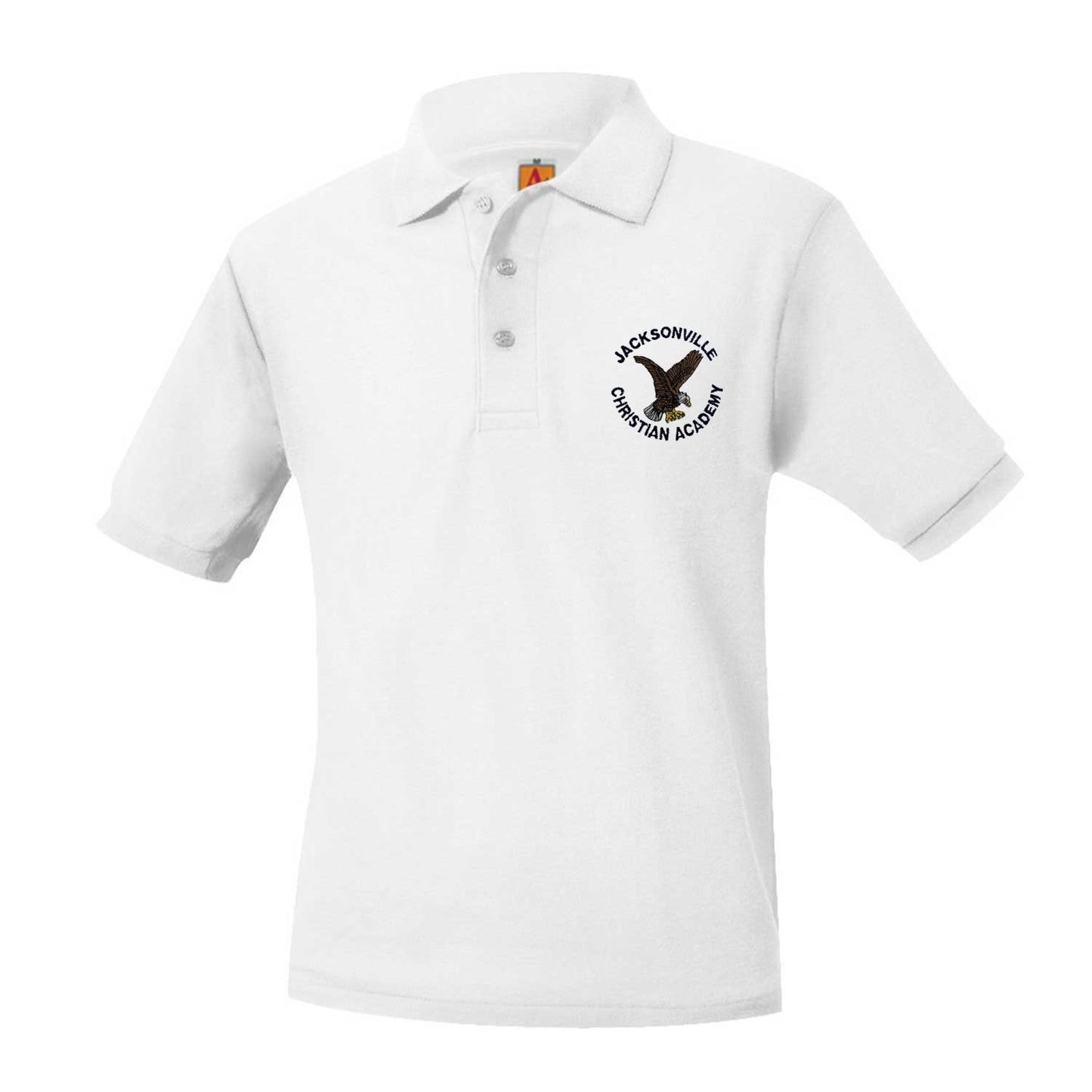 Adult Short Sleeve Pique Polo With Jacksonville Christian Logo