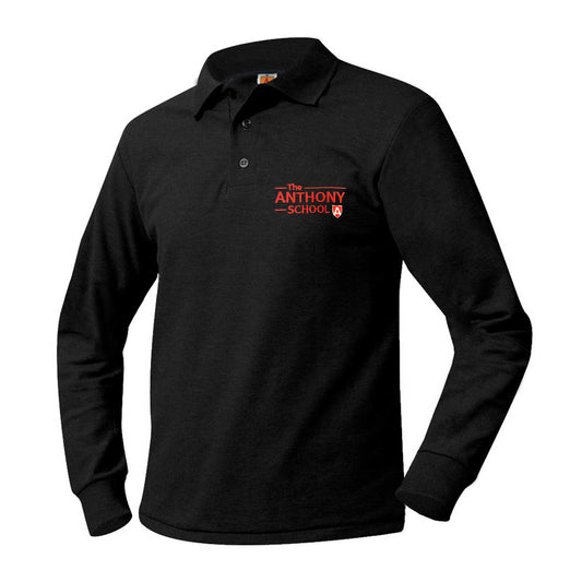 Adult Long Sleeve Polo With Anthony School Logo