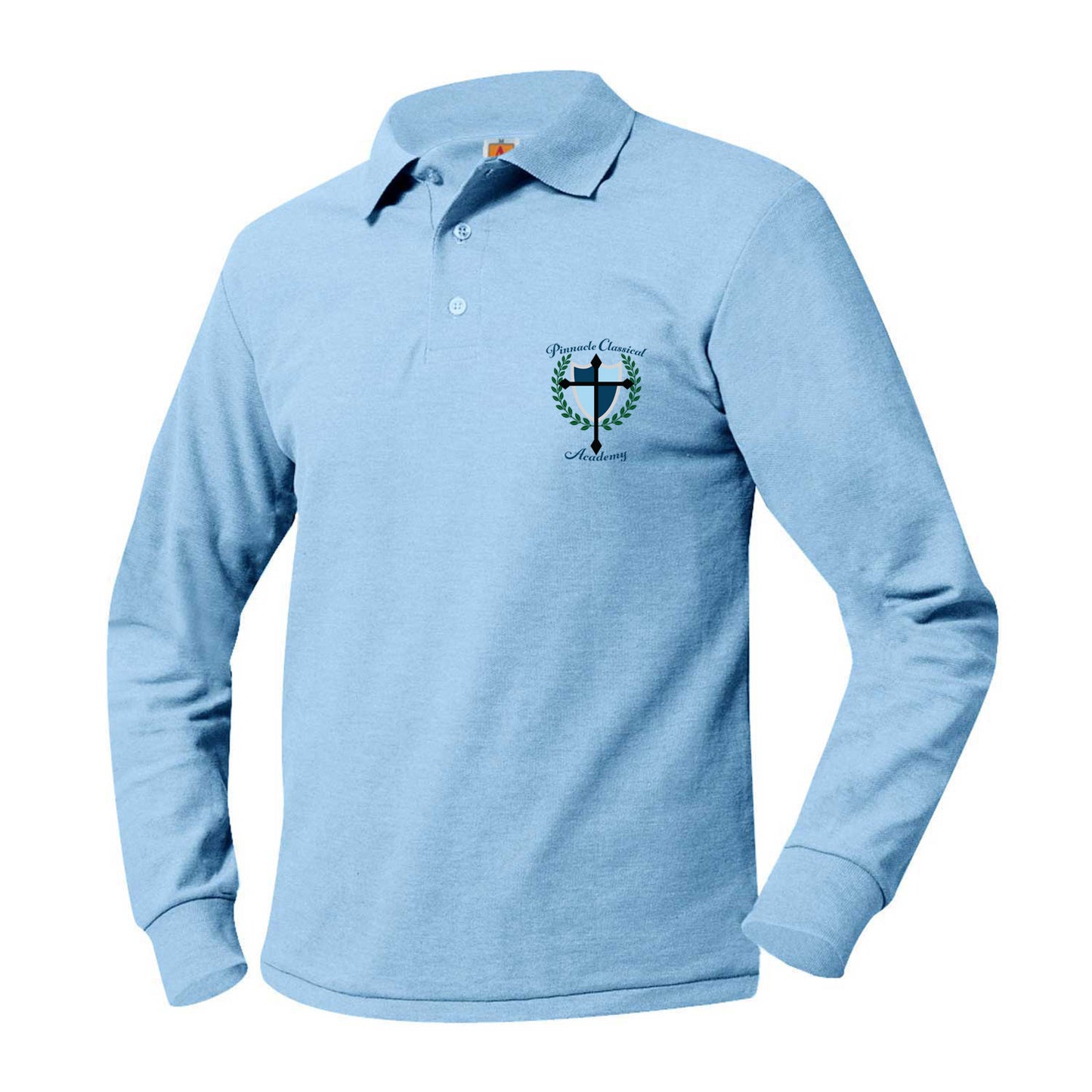 Youth Long Sleeve Pique Polo with PCA Logo