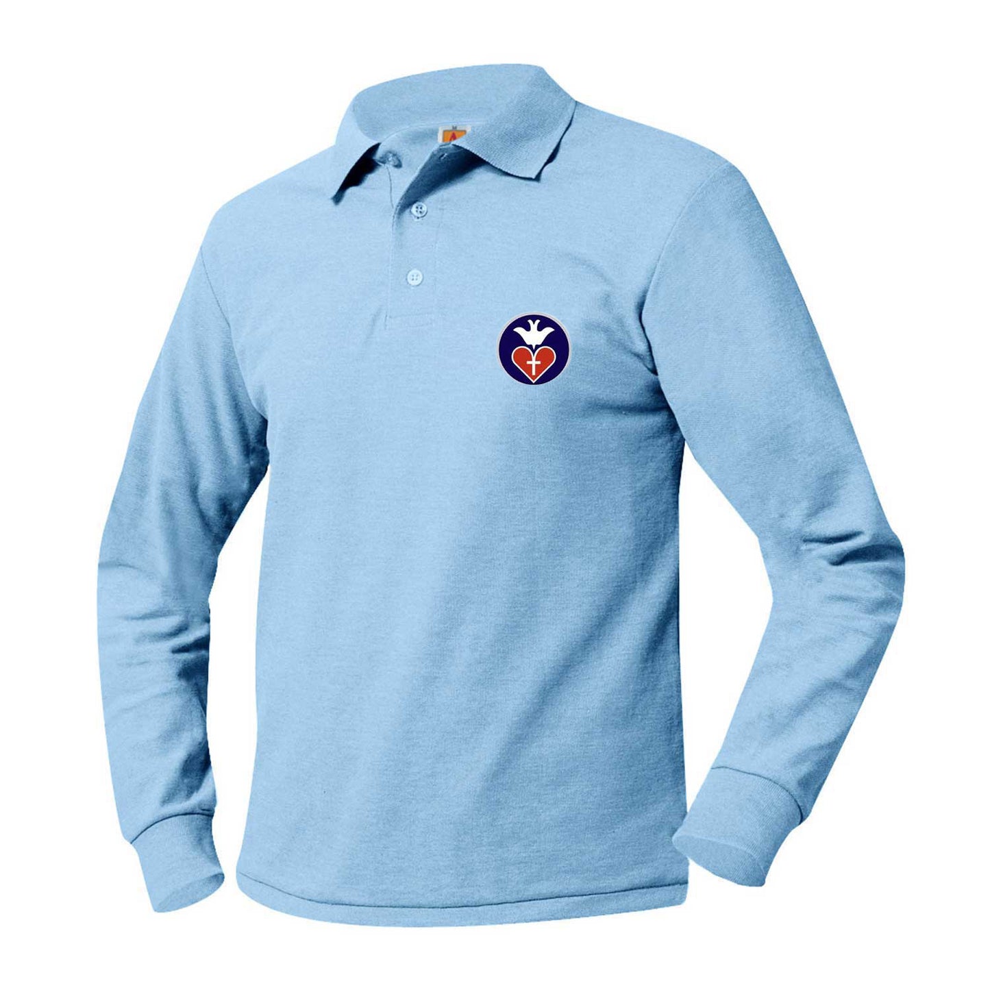 Youth Long Sleeve Pique Polo With St. Vincent De Paul Logo