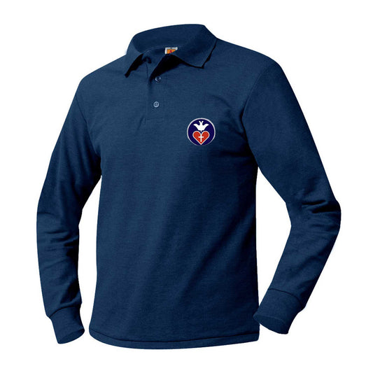 Youth Long Sleeve Pique Polo With St. Vincent De Paul Logo