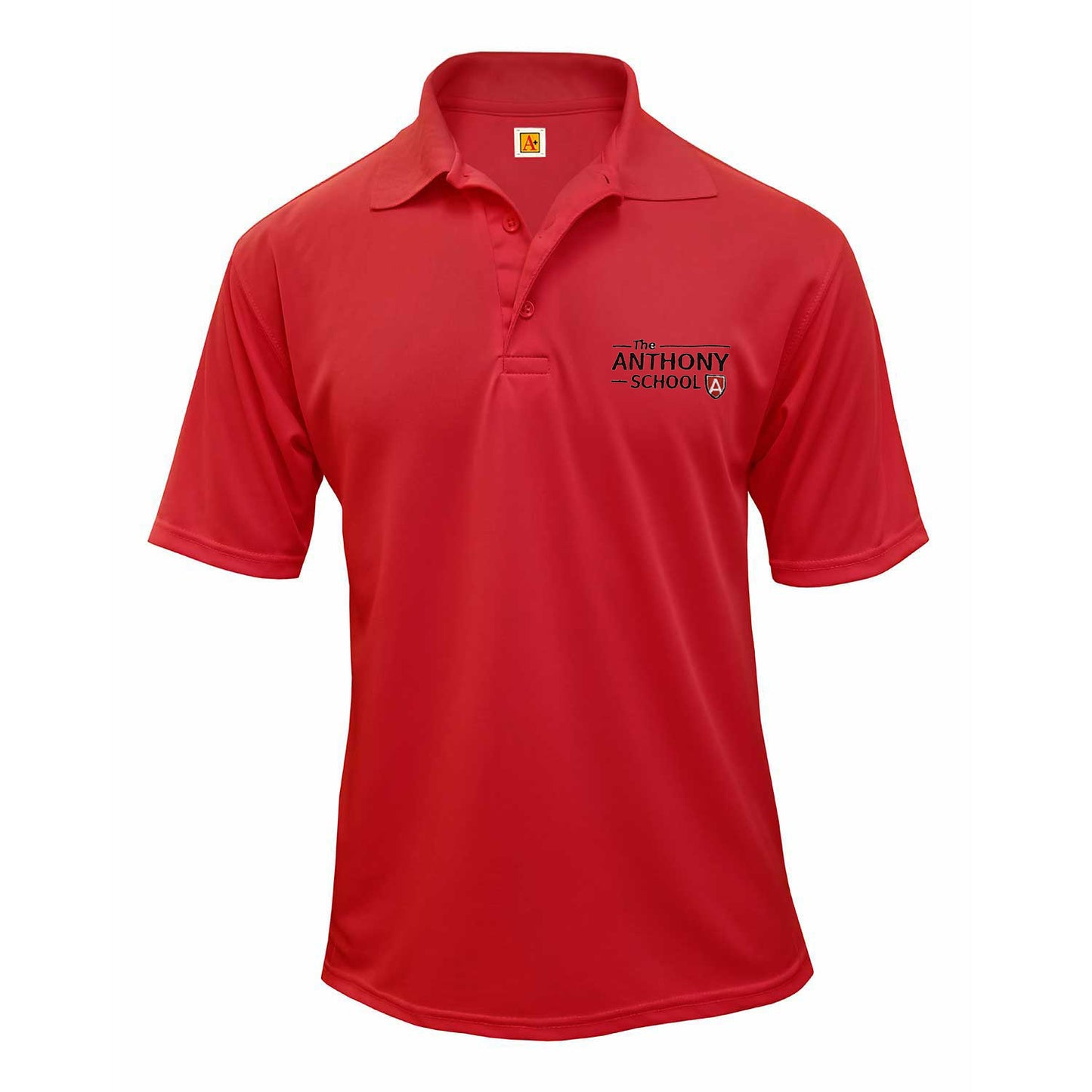 Youth Short Sleeve Performance Polo With The Anthony School Logo