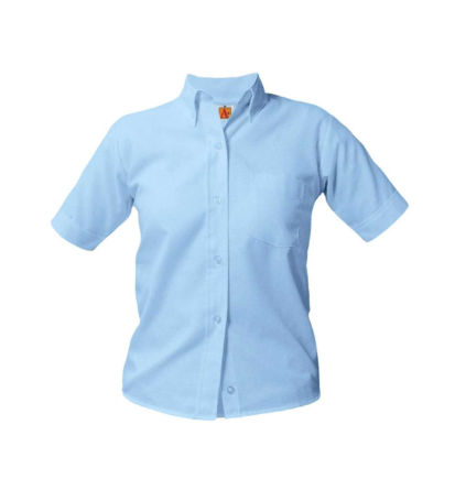 Ladies Blue Short Sleeve Oxford - St. Vincent De Paul