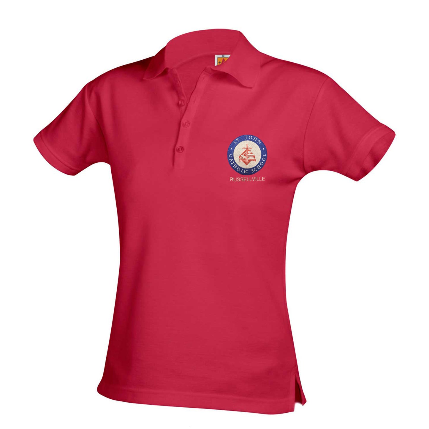 Adult Girl Cut Short Sleeve Pique Polo With St. John's Logo