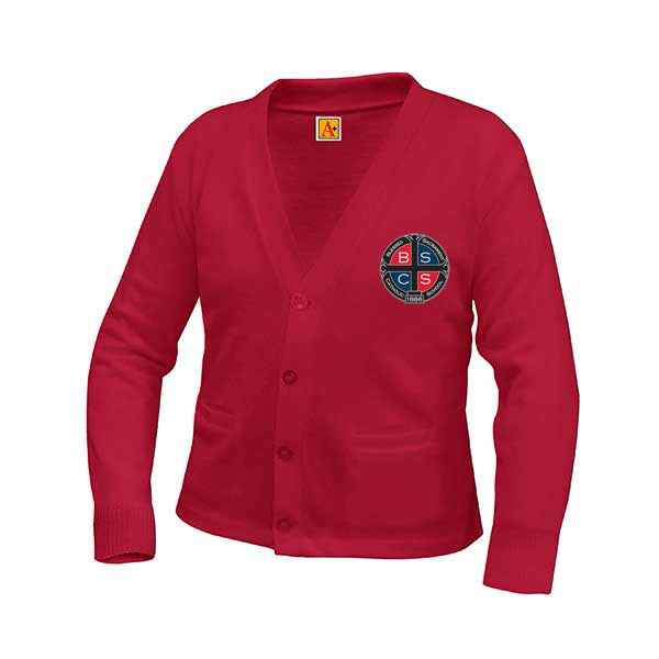 Adult Cardigan Sweater With Blessed Sacrament Logo