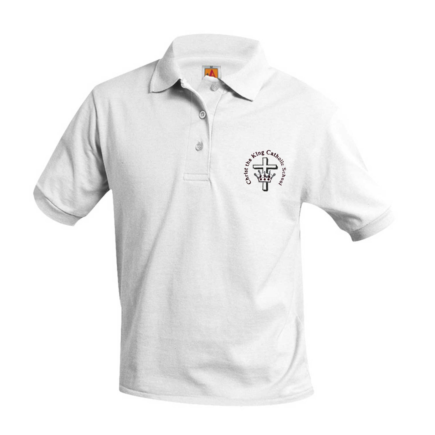 Adult Short Sleeve Smooth Polo With Christ The King School Logo