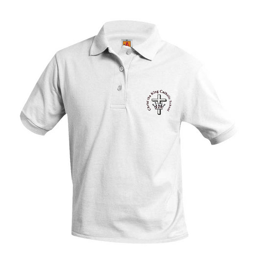 Youth Short Sleeve Smooth Polo With Christ The King School Logo