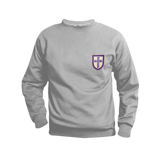 Youth Grey Crewneck Sweatshirt With CAC Logo