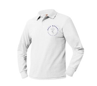 Youth Long Sleeve Pique Polo with Holy Rosary Stuttgart Logo