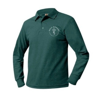 Youth Long Sleeve Pique Polo with Holy Rosary Stuttgart Logo