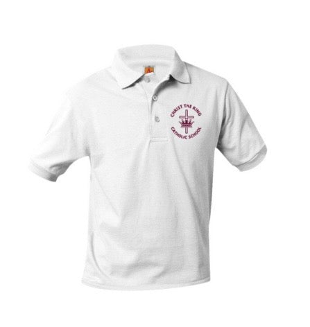 Youth Short Sleeve Smooth Polo With Christ The King School Logo