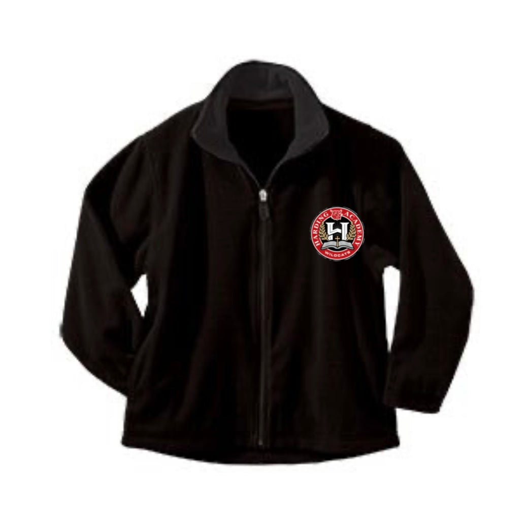 Youth Full Zip Fleece with Harding Academy Logo