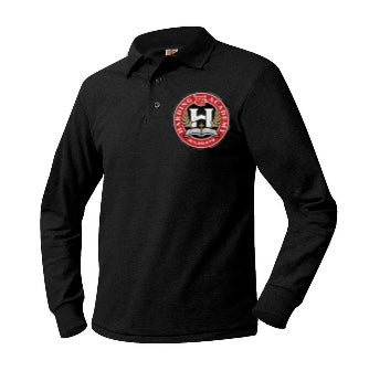 Youth Long Sleeve Polo with Harding Academy Logo