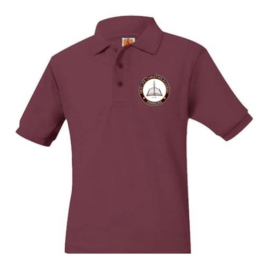 Youth Short Sleeve Pique Polo With New Life Christian Logo