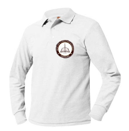 Youth Long Sleeve Pique Polo With New Life Christian Logo
