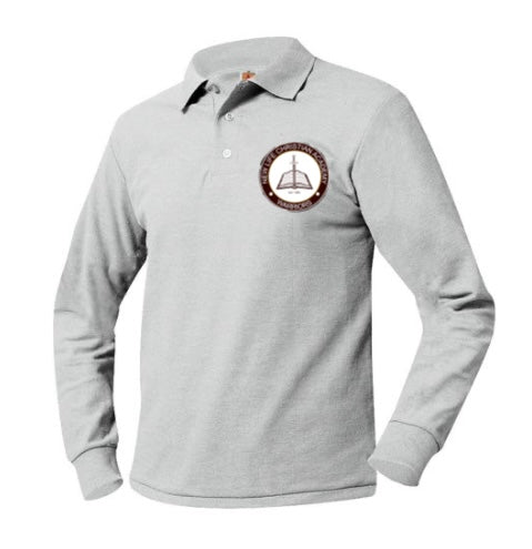 Youth Long Sleeve Pique Polo With New Life Christian Logo