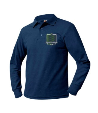 Youth Long Sleeve Polo with Christian Life Academy Logo